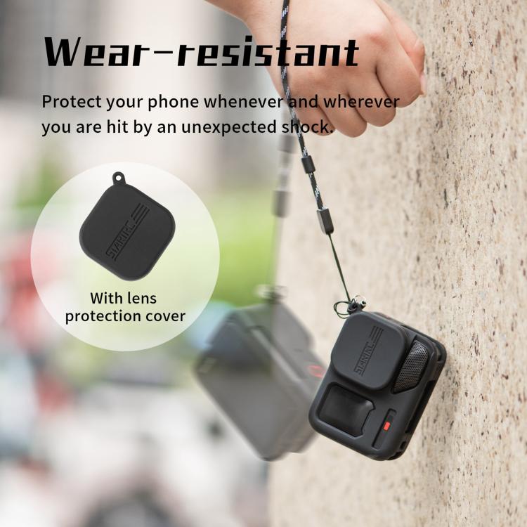 For Insta360 Ace Pro 2 STARTRC Body Silicone Case with Lens Cap & Lanyard (Black) by STARTRC