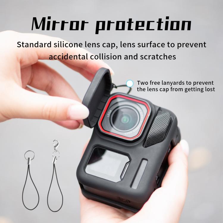 For Insta360 Ace Pro 2 STARTRC Body Silicone Case with Lens Cap & Lanyard (Black) by STARTRC