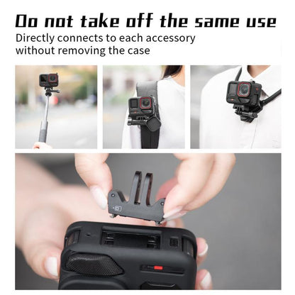 For Insta360 Ace Pro 2 STARTRC Body Silicone Case with Lens Cap & Lanyard (Black) by STARTRC