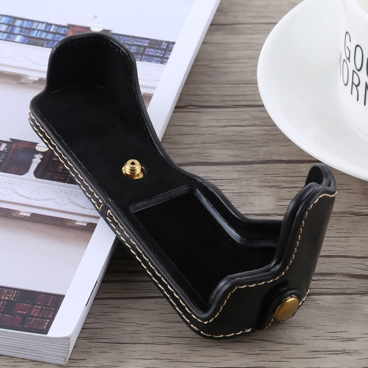 1/4 inch Thread PU Leather Camera Half Case Base for Canon EOS M5(Black) by bashfashion