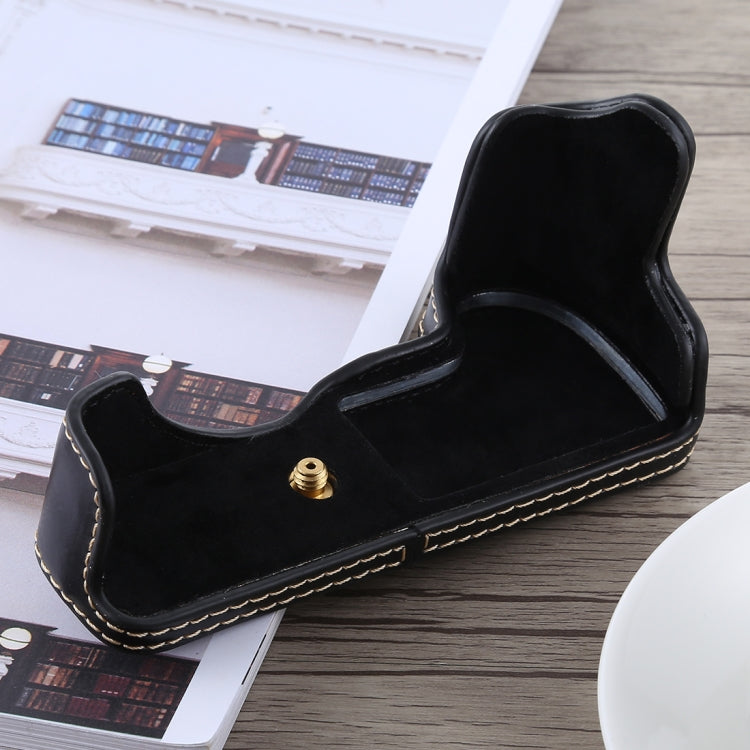 1/4 inch Thread PU Leather Camera Half Case Base for Canon EOS M5(Black) by bashfashion