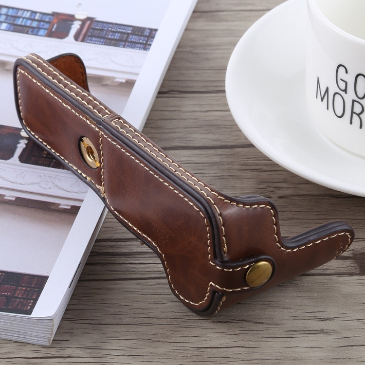 1/4 inch Thread PU Leather Camera Half Case Base for Canon EOS M5(Coffee) by bashfashion