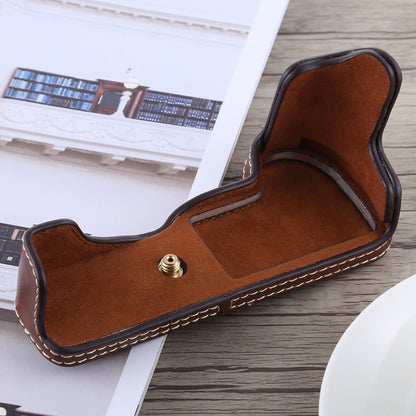 1/4 inch Thread PU Leather Camera Half Case Base for Canon EOS M5(Coffee) by bashfashion