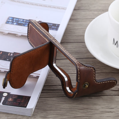 1/4 inch Thread PU Leather Camera Half Case Base for Canon EOS M5(Coffee) by bashfashion