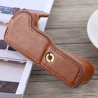 1/4 inch Thread PU Leather Camera Half Case Base for Canon EOS M5(Brown) by bashfashion