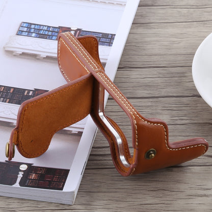 1/4 inch Thread PU Leather Camera Half Case Base for Canon EOS M5(Brown) by bashfashion