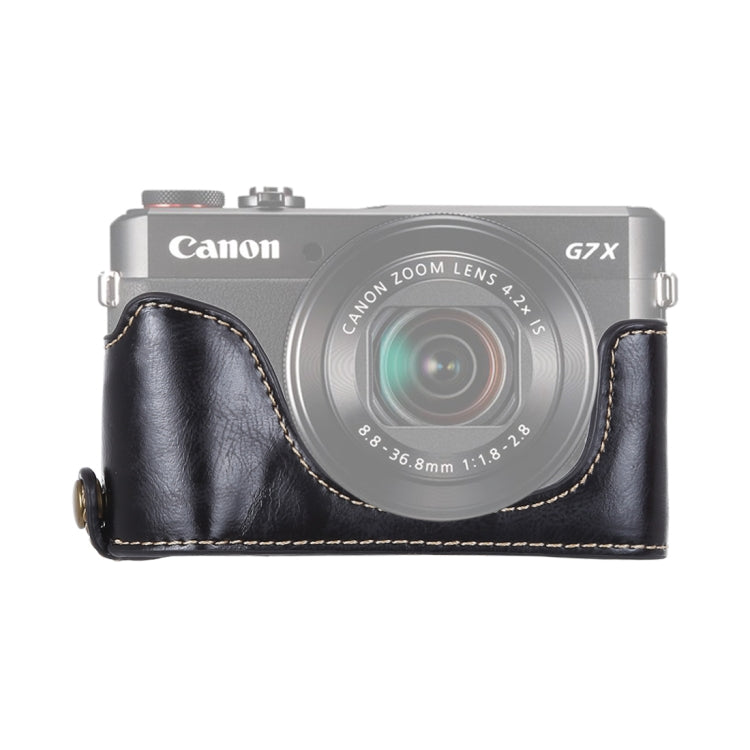 1/4 inch Thread PU Leather Camera Half Case Base for Canon G7 X Mark II (Black) by bashfashion