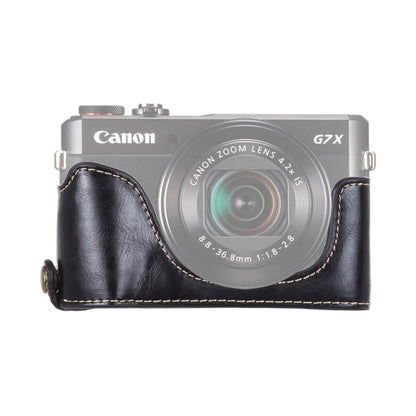 1/4 inch Thread PU Leather Camera Half Case Base for Canon G7 X Mark II (Black) by bashfashion
