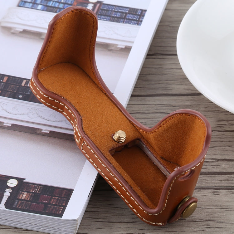 1/4 inch Thread PU Leather Camera Half Case Base for Canon G7 X Mark II (Brown) by bashfashion