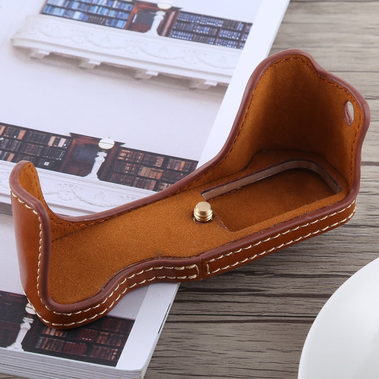 1/4 inch Thread PU Leather Camera Half Case Base for Canon G7 X Mark II (Brown) by bashfashion