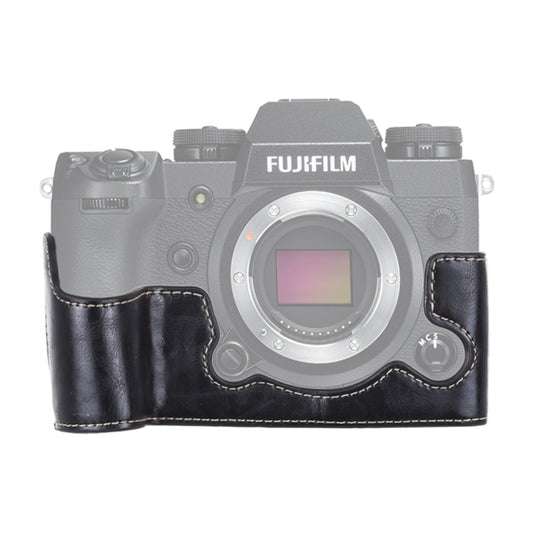 1/4 inch Thread PU Leather Camera Half Case Base for FUJIFILM X-H1 (Black) by bashfashion