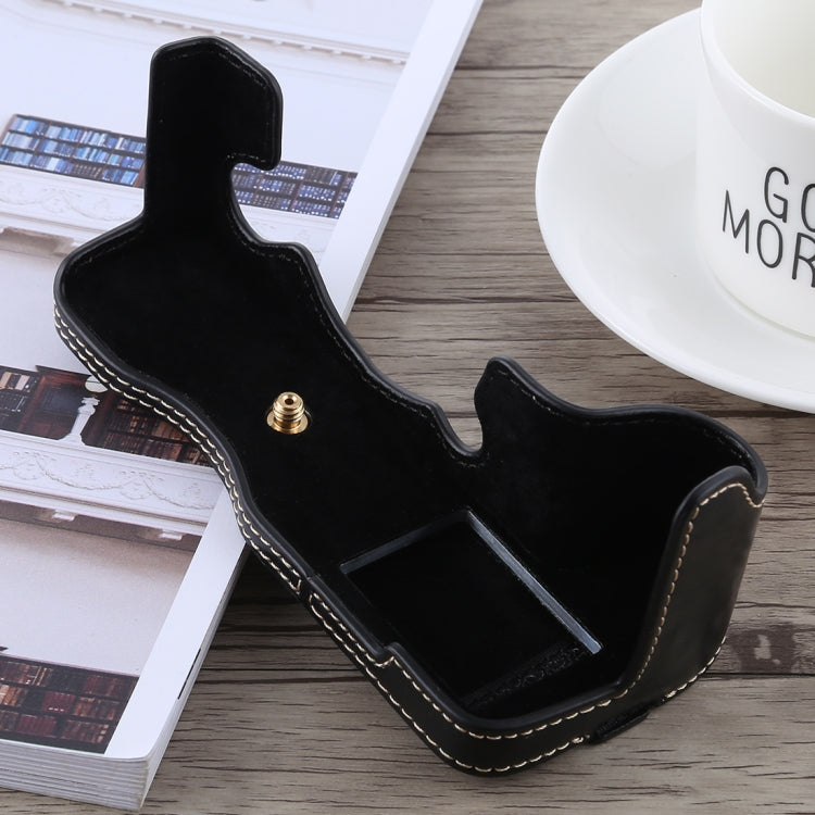 1/4 inch Thread PU Leather Camera Half Case Base for FUJIFILM X-H1 (Black) by bashfashion