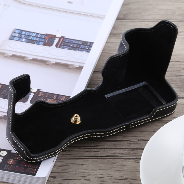 1/4 inch Thread PU Leather Camera Half Case Base for FUJIFILM X-H1 (Black) by bashfashion