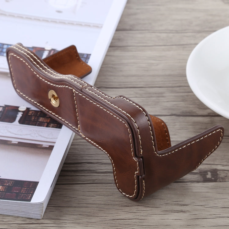 1/4 inch Thread PU Leather Camera Half Case Base for FUJIFILM X-H1 (Coffee) by bashfashion