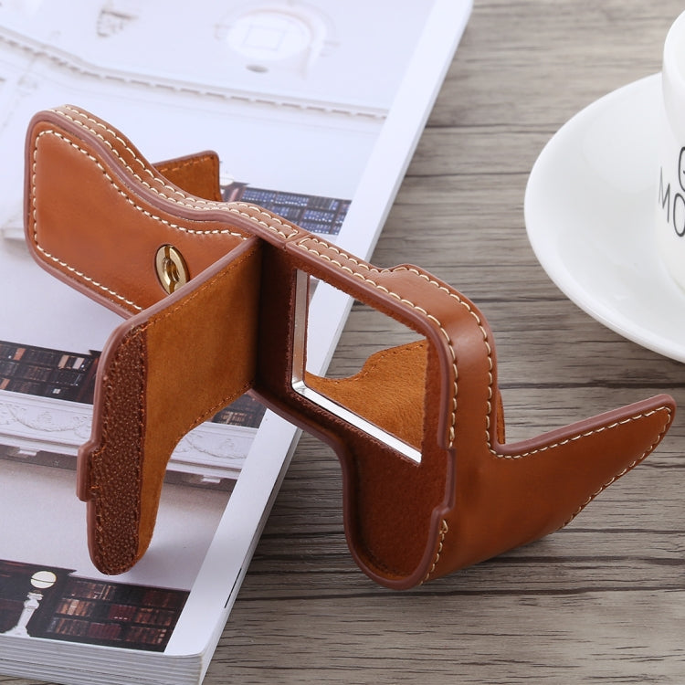 1/4 inch Thread PU Leather Camera Half Case Base for FUJIFILM X-H1 (Brown) by bashfashion