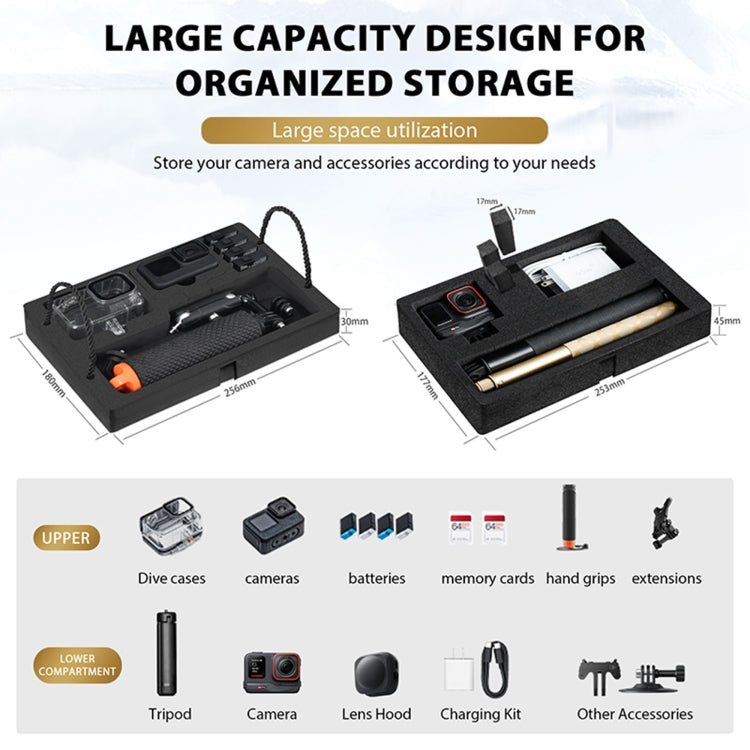 STARTRC DIY Combination Lock Waterproof Dual-layer Suitcase Storage Box (Black) by STARTRC