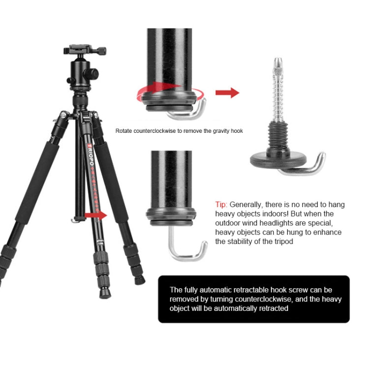 TRIOPO M2508 Multifunction Adjustable 4-Section Portable Aluminum Alloy Tripod Monopod with D-2A Ball Head for SLR Camera by TRIOPO