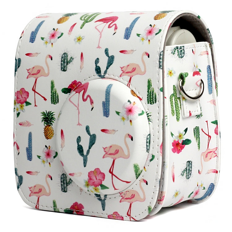 Flamingo Cactus Pattern PU Leather Protective Camera Case Bag For FUJIFILM Instax Mini 7S / 7C Camera by bashfashion