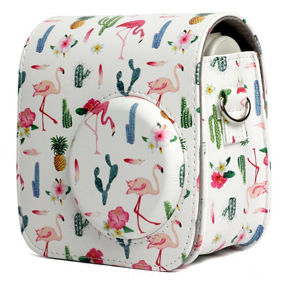 Flamingo Cactus Pattern PU Leather Protective Camera Case Bag For FUJIFILM Instax Mini 7S / 7C Camera by bashfashion