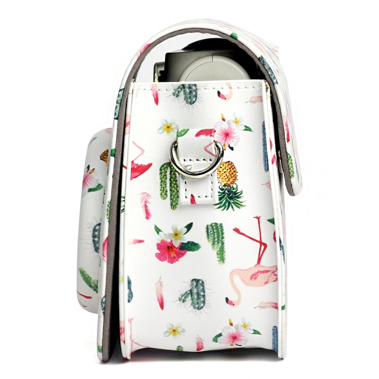 Flamingo Cactus Pattern PU Leather Protective Camera Case Bag For FUJIFILM Instax Mini 7S / 7C Camera by bashfashion