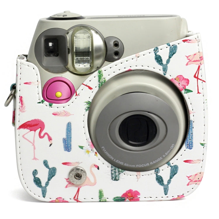 Flamingo Cactus Pattern PU Leather Protective Camera Case Bag For FUJIFILM Instax Mini 7S / 7C Camera by bashfashion