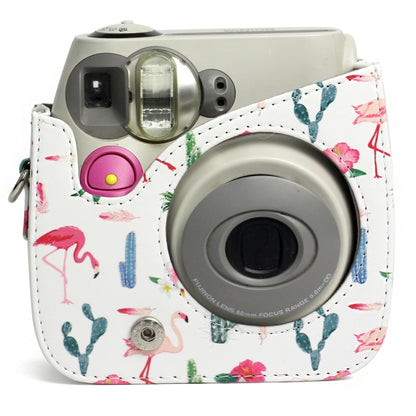 Flamingo Cactus Pattern PU Leather Protective Camera Case Bag For FUJIFILM Instax Mini 7S / 7C Camera by bashfashion