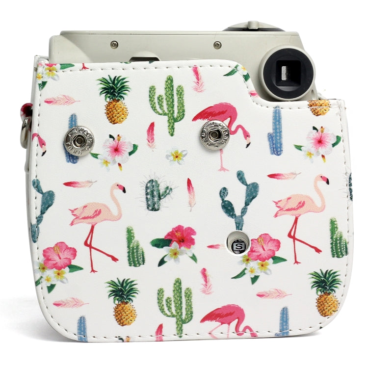 Flamingo Cactus Pattern PU Leather Protective Camera Case Bag For FUJIFILM Instax Mini 7S / 7C Camera by bashfashion