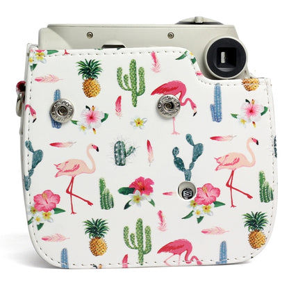 Flamingo Cactus Pattern PU Leather Protective Camera Case Bag For FUJIFILM Instax Mini 7S / 7C Camera by bashfashion