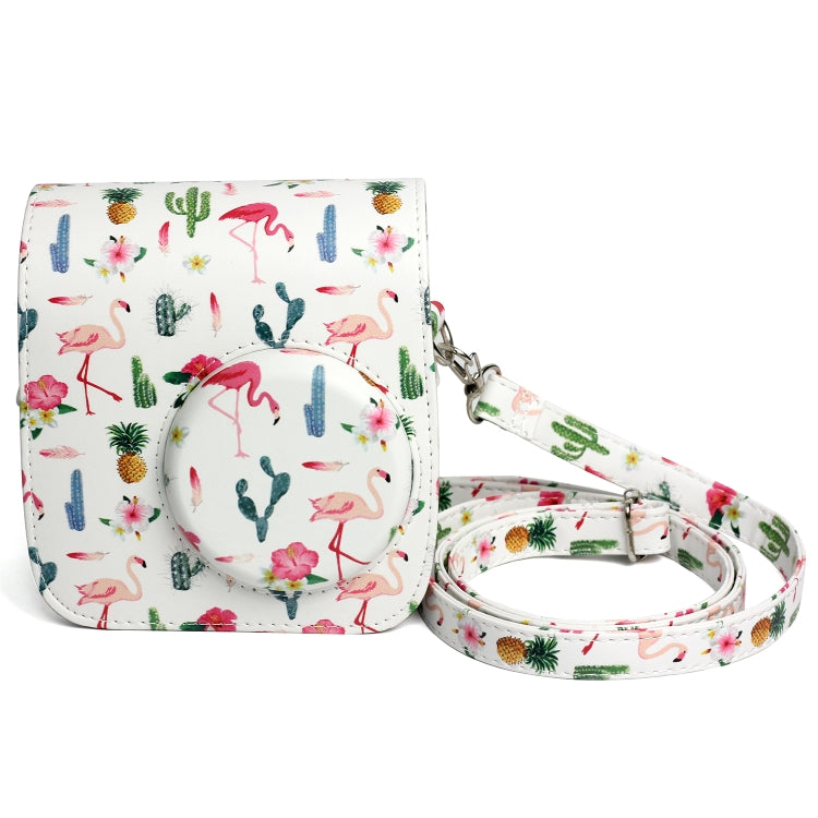 Flamingo Cactus Pattern PU Leather Protective Camera Case Bag For FUJIFILM Instax Mini 7S / 7C Camera by bashfashion