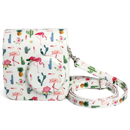 Flamingo Cactus Pattern PU Leather Protective Camera Case Bag For FUJIFILM Instax Mini 7S / 7C Camera by bashfashion