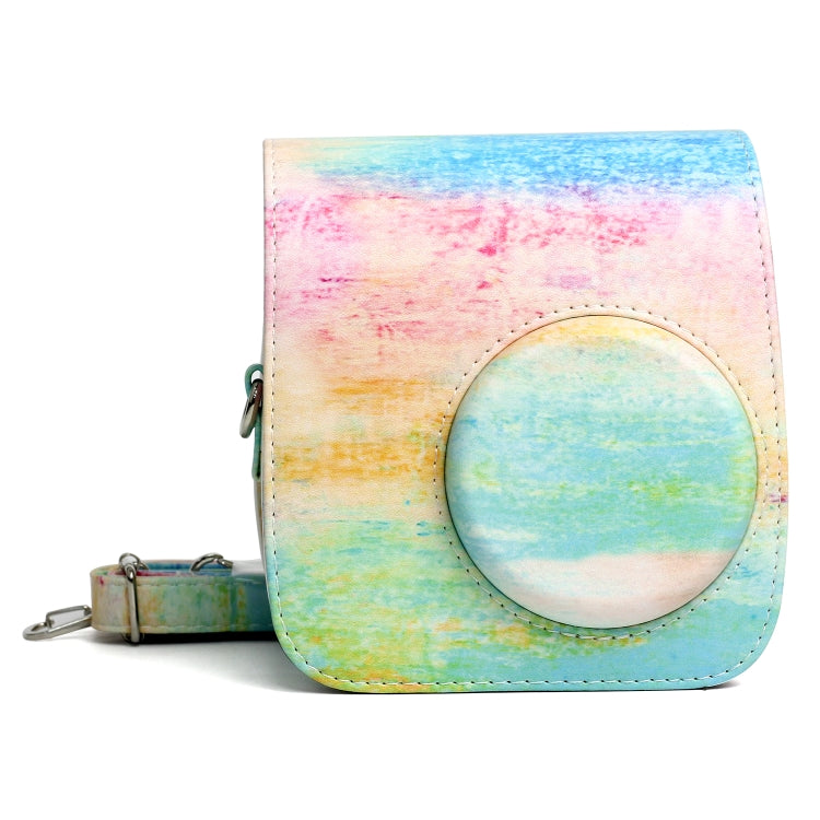 Rainbow Oil painting Pattern PU Leather Protective Camera Case Bag For FUJIFILM Instax Mini 7S / 7C Camera by bashfashion