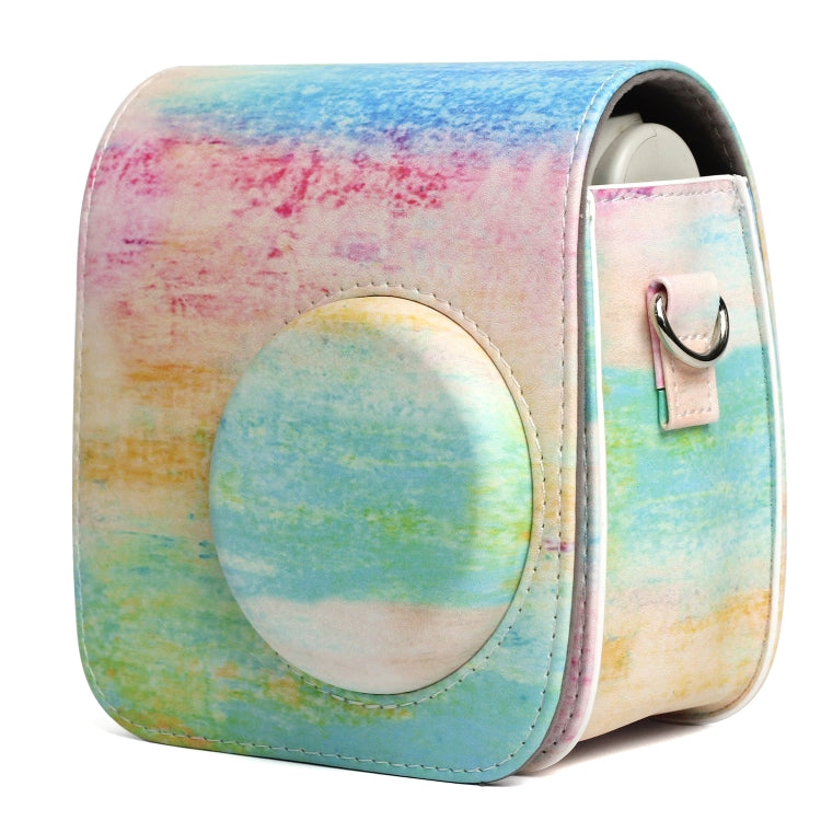 Rainbow Oil painting Pattern PU Leather Protective Camera Case Bag For FUJIFILM Instax Mini 7S / 7C Camera by bashfashion