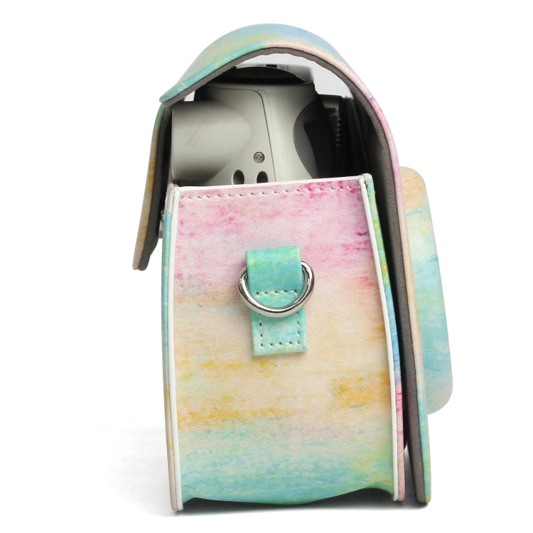 Rainbow Oil painting Pattern PU Leather Protective Camera Case Bag For FUJIFILM Instax Mini 7S / 7C Camera by bashfashion