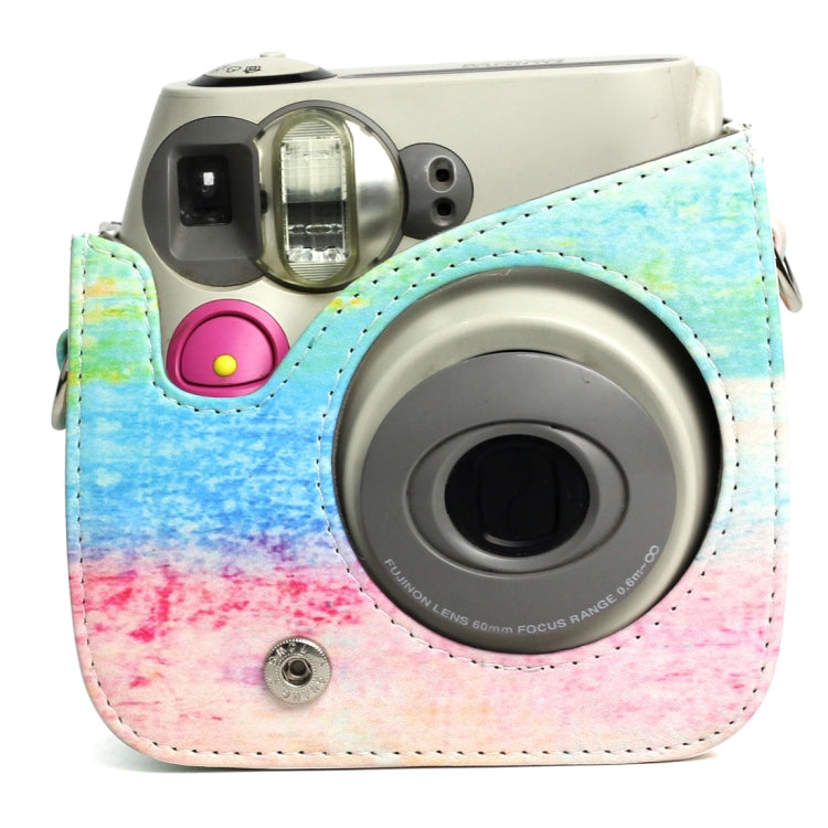 Rainbow Oil painting Pattern PU Leather Protective Camera Case Bag For FUJIFILM Instax Mini 7S / 7C Camera by bashfashion