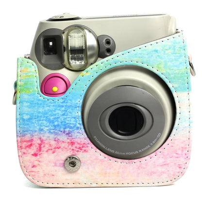 Rainbow Oil painting Pattern PU Leather Protective Camera Case Bag For FUJIFILM Instax Mini 7S / 7C Camera by bashfashion