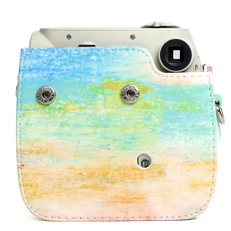 Rainbow Oil painting Pattern PU Leather Protective Camera Case Bag For FUJIFILM Instax Mini 7S / 7C Camera by bashfashion