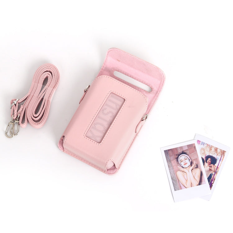 For FUJIFILM Instax mini Link 3 Full Body Leather Case Bag with Strap (Pink) by bashfashion