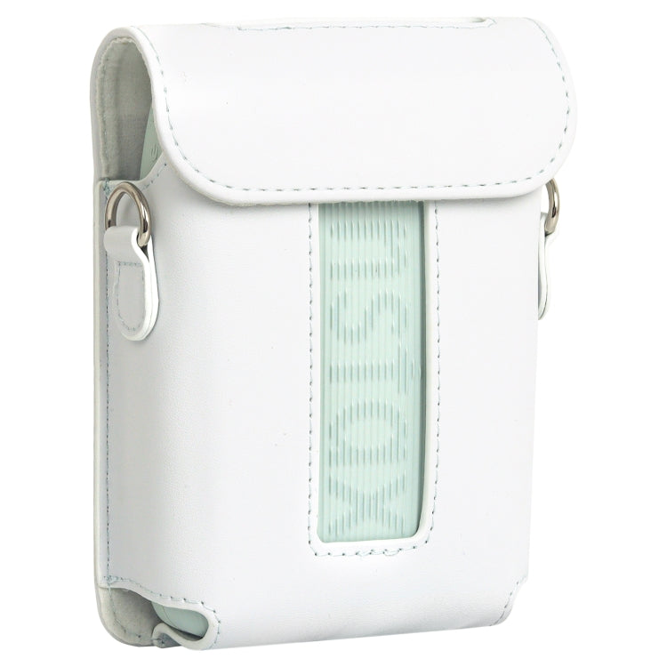 For FUJIFILM Instax mini Link 3 Full Body Leather Case Bag with Strap (White) by bashfashion