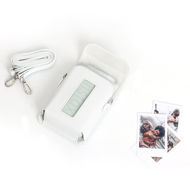 For FUJIFILM Instax mini Link 3 Full Body Leather Case Bag with Strap (White) by bashfashion