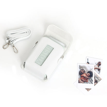 For FUJIFILM Instax mini Link 3 Full Body Leather Case Bag with Strap (White) by bashfashion