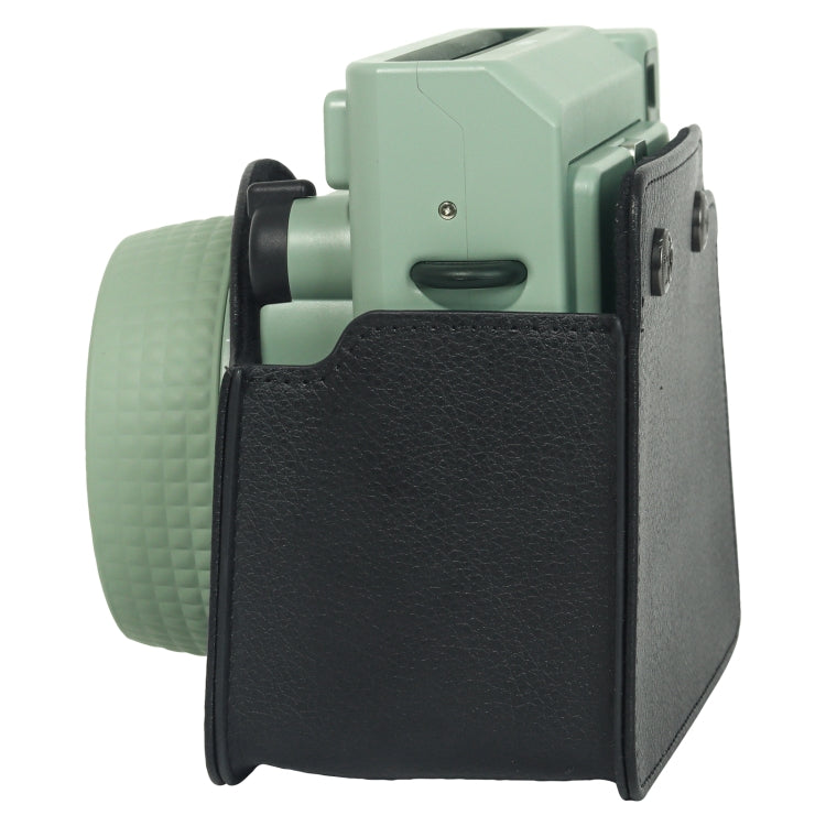 For FUJIFILM Instax WIDE 400 Full Body Leather Case Bag with Strap (Black) by bashfashion