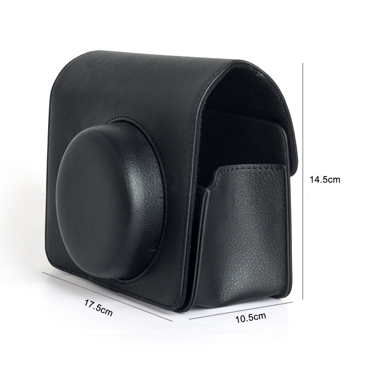 For FUJIFILM Instax WIDE 400 Full Body Leather Case Bag with Strap (Black) by bashfashion