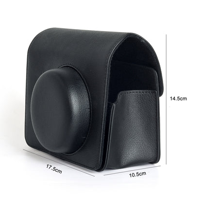 For FUJIFILM Instax WIDE 400 Full Body Leather Case Bag with Strap (Black) by bashfashion