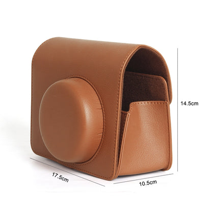 For FUJIFILM Instax WIDE 400 Full Body Leather Case Bag with Strap (Brown) by bashfashion