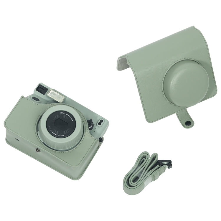 For FUJIFILM Instax WIDE 400 Full Body Leather Case Bag with Strap (Brown) by bashfashion