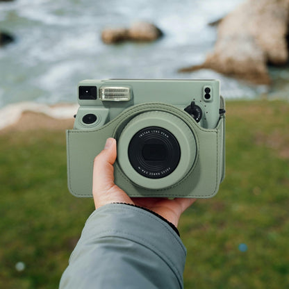 For FUJIFILM Instax WIDE 400 Full Body Leather Case Bag with Strap (Green) by bashfashion