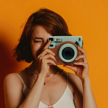 For FUJIFILM Instax WIDE 400 Full Body Leather Case Bag with Strap (Green) by bashfashion