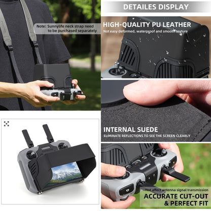 For DJI RC 2 Sunnylife ZG673 Remote Control Sunshade Hood Cover (Black) by Sunnylife