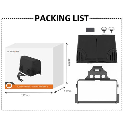 For DJI RC 2 Sunnylife ZG673 Remote Control Sunshade Hood Cover (Black) by Sunnylife