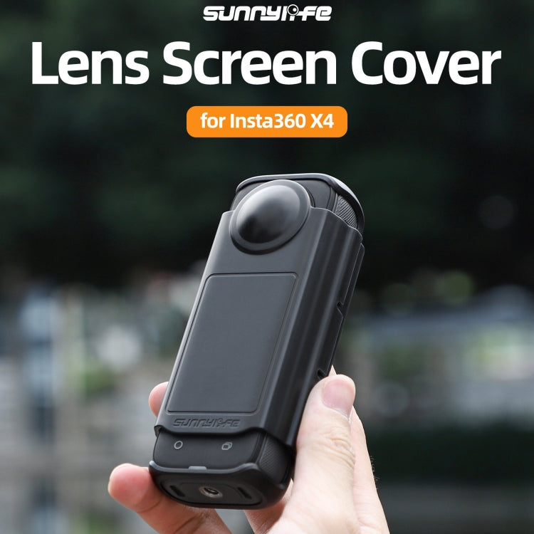 For Insta360 X4 Sunnylife Integrated Lens Screen Protective Cover (Transparent Black) by Sunnylife